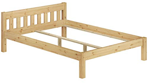 Erst-Holz®Massivholzbett Kiefer Doppelbett Natur 140x200 Futonbett Bettgestell ohne Rollrost 60.38-14 oR