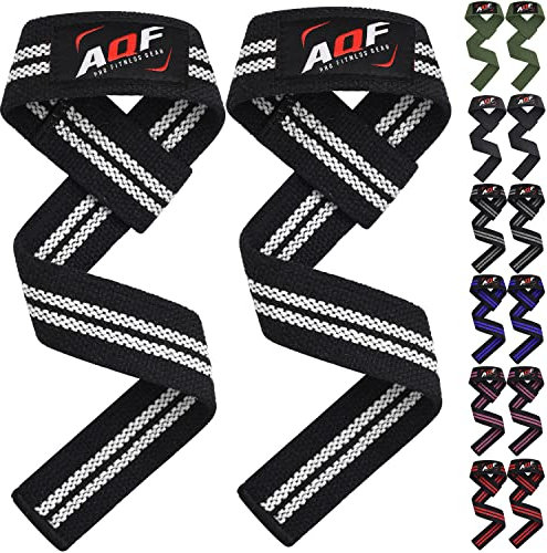 AQF Weight Lifting Straps for Gym, Anti-Slip Non-padded Training Wrist Support Straps Bodybuilding Powerlifting Fitness Webbing Bar Grips