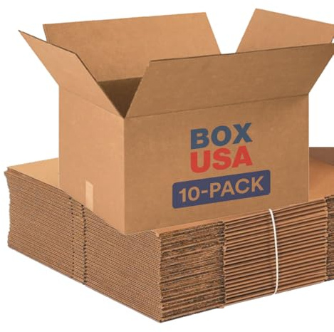 BOX USA Moving Boxes Large 23L x 17W x 12H 10-Pack - Corrugated Cardboard Box for Shipping, Mailing, Packing, Packaging and Storage