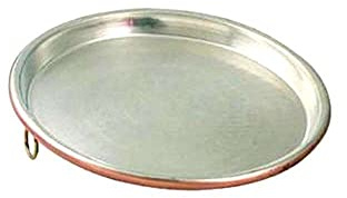 H&H CU ARTIGIANA TEGLIA RAME STAGNATO 360 h.30, Traditionelles Backblech, Braun, Rund, 30 cm, 3 mm, Pizza, Ofenfest, Kupfer, Zinn, Handwäsche, 250°C