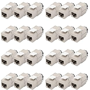 DIGITUS Modulo Keystone Cat-6A schermato - 24 pezzi - Jack RJ45 - 500 MHz 10GBase-T - AWG 26-22 - Progettabile - Con leva di bloccaggio - Montaggio senza attrezzi