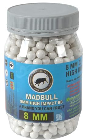 Madbull 2.000er Container Airsoft Munition BBS 0,12g - 0,50g 6mm Kaliber Rundkugeln Leuchtspur Tracer Heavy & Ultimate Scharfschützen