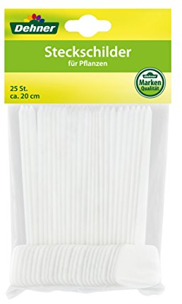 Dehner Pflanzzubehör, Steckschilder, Länge 20 cm, 25 Stück, weiß