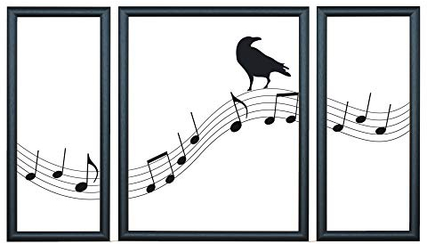 RAABEC Triptychon Bilderrahmen, Größe 50x80cm / 80x50cm Farbe Schwarz, ideal für Malen nach Zahlen Triptychon Bilder von Schipper oder Ravensburger, fertig montiert mit Rückwand