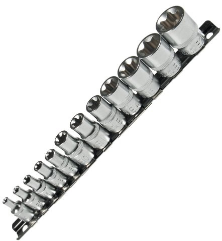 Alkan E4-E20 Außen-Torx Stecknuss Satz 12-tlg 1/4 3/8 | Außen-Torx Stecknüsse E4-E20 aus CV-Stahl, 1/4 und 3/8 Antrieb, für E-Profil Schrauben