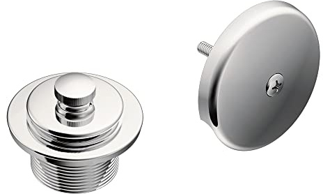 Moen Chrome Push-N-Lock Metal Tub and Shower Drain Kit and Overflow Cover with 1-1/2 Inch Threads, T90331