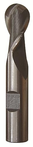 Drill America 1/2 X 1/2 High Speed Steel 2 Flute Single End Ball End Mill, DWC Series