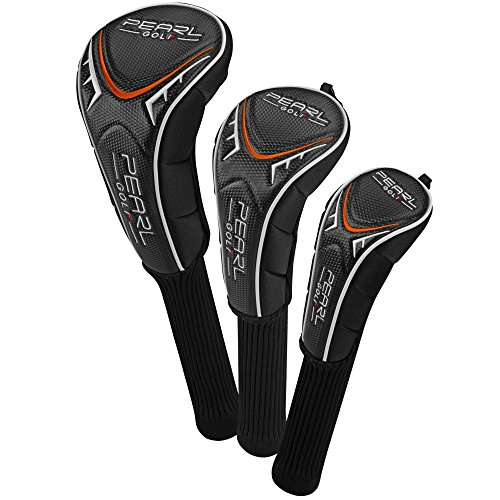 PearlGolf Headcovers - Driver - Fairway - Rescue, neon orange weiß