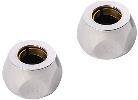 Quetschverschraubung | Quetschüberwurf | 3/8 Zoll x 10 mm | 2er-Set | Für Kupfer-Rohre | Anschluss von Armaturen Verchromt