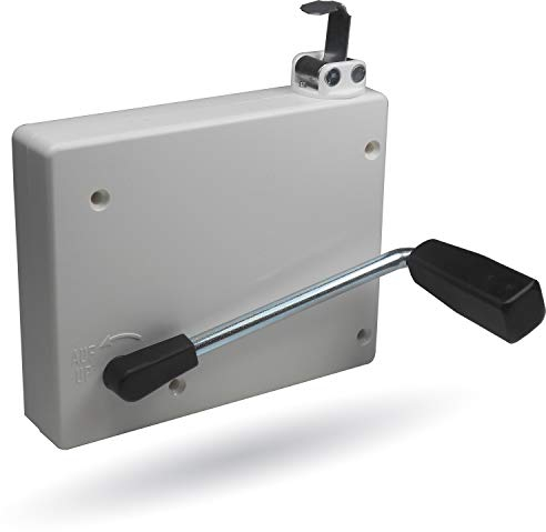 markiso 1x Rolladen Gurtwickler Aufputz 16 mm mit Kurbel Querformat | Gurtroller für Rollos | Getriebewickler für Rolladengurt | Ersatzteil für Außenrollladen