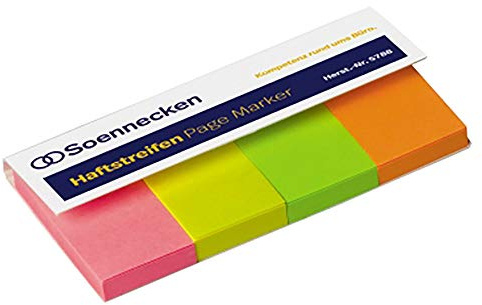 Soennecken Page markör remsor 5788 blandade färger 200 ark per förpackning.