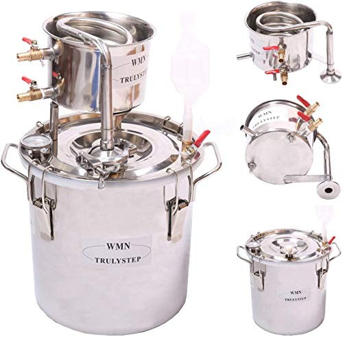 Fayelong New DIY Home Distiller Distillation Temperature Heating Coil Water Alcohol Wine Essential Oils Complete Beer Kit 30 L Litri Stainless Steel