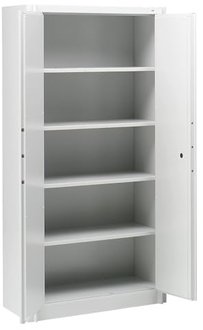 C+P | CP Stahlschrank | feuergeschützt - 4 Fachböden verstellbar - lichtgrau