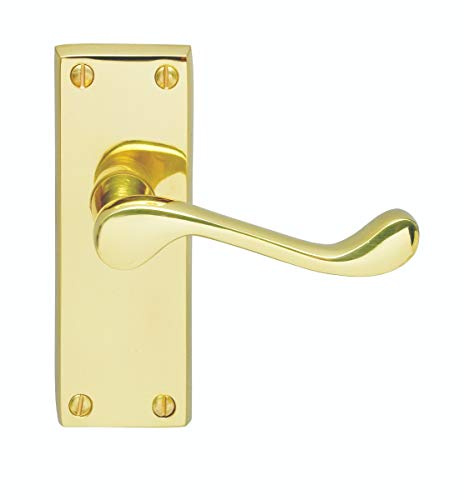 Carlisle Brass CBS55 Victorian Door Handle-Scroll, Polished Brass, 120 x 40 mm