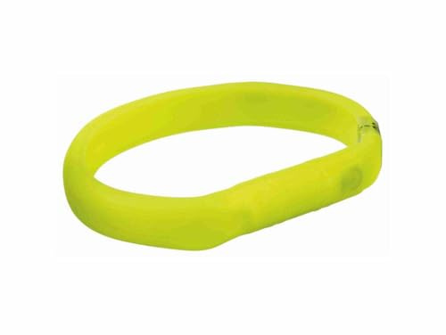 TRIXIE Ljushalsband för hundar M-L grön – lysande hundhalsband, perfekt för promenader i mörkret – uppladdningsbar och individuellt justerbar – 12684