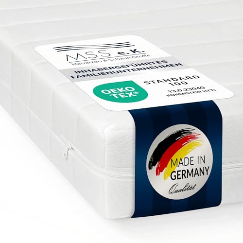 MSS e.K. Flex Kaltschaummatratze 120 x 200 cm wendbar H2 H3 | 7-Zonen | 12 cm hoch | ergonomisch druckentlastend punktelastisch atmungsaktiv | Oeko-Tex Standard 100 Zertifiziert | Made in Germany