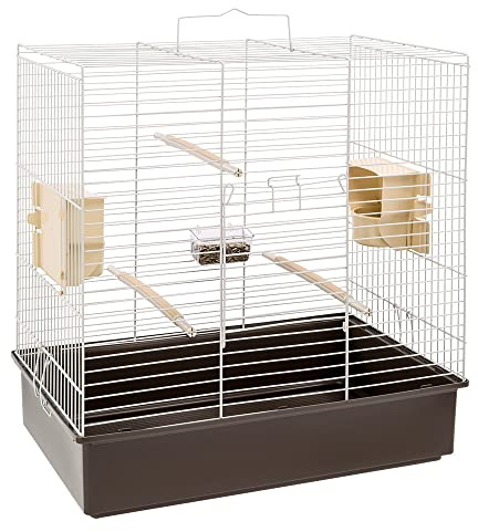 Ferplast Gabbia per Uccelli SONIA LARGE Gabbia per Pappagalli, Cenerini, Pappagallini, Parrocchetti, Calopsite, in Metallo, Accessori inclusi Posatoi Mangiatoie Girevoli, 61,5 x 40 x h 65 cm.