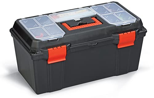 ALUTEC Werkzeugkoffer Serie Classic 22“ (Kunststoff-Koffer mit Organizer im Deckel, Maße 555x290x265 mm, ohne Werkzeug) 56280