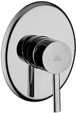 Paffoni Miscelatore da Incasso per Doccia - Berry BR010CR, Miscelatore a Leva con Placca per Incasso Rotonda, Design Elegante, Moderno, Minimal, Ottone Cromato