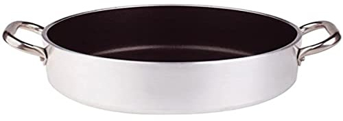 Pentole Agnelli professionali ALSA2106S40 Casseruola Bassa, Antiaderente, Spessore 5 mm con Due Maniglie Inox, Diametro 40 cm