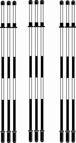CMW Golf Flag Pins - 6ft Black & White - Pack of 9