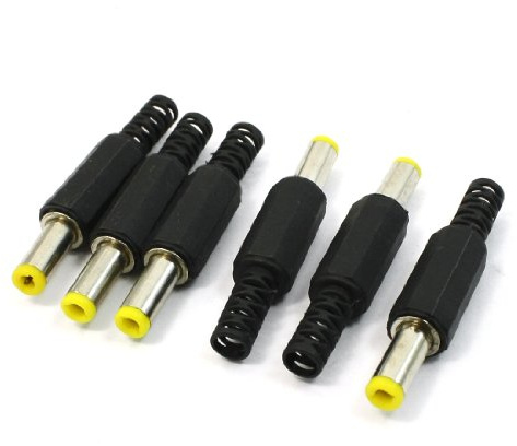 sourcing map 5.5x2.5mm DC Male Connector Jack Solder Adapter DIY DC Barrel Connectors Replacement 6pcs