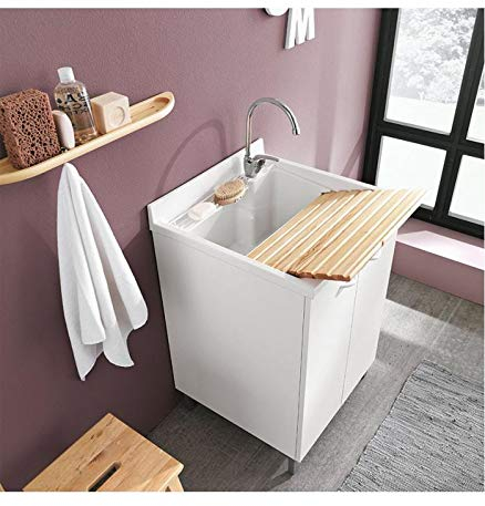 Geromin Arredamenti 7008PRIMAL Lavatoio e Base 2 Ante Senza Cesto, Bianco