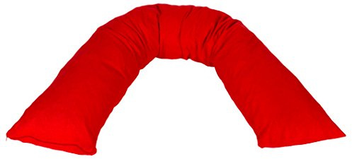 Biona Seitenschläferkissen/Stillkissen 200 x 35 cm (Frottee rot)