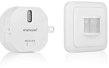 Smartwares SmartHome Funk-Schalterset mit Bewegungmelder und Mini-Einbauschalter für Geräte bis zu 1000 Watt, SH5-SET-ST, Weiß, 4 x 20.5 x 21.5 cm