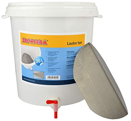 Läutereimer 30 l mit Edelstahl Filterboden zum Läutern der Maische beim Bierbrauen Läuterbottich für Hobbybrauer