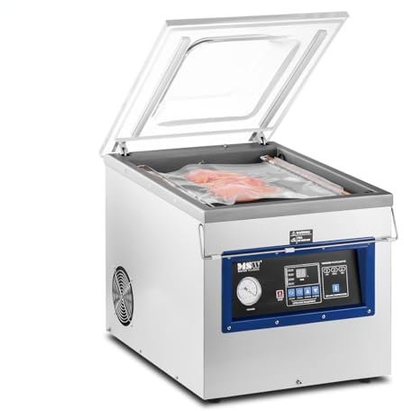 MSW VPM-900K Vakuumierer Vakuumiergerät (900 Watt, Vakuumierleistung: 20m³ pro Stunde, digitales Bedienpanel, elektronische Vakuumkontrolle, Codierung der Folien möglich)