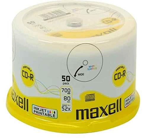 Maxell CD-R 80 Inkjet White, Cake 50