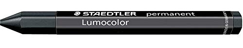STAEDTLER Lumocolor 236 Omnigraph kritpennor – svart, 12-pack | Vattenfast universalkrita, 12 mm – täckande markeringar på trä, metall, glas & sten – Art.-Nr. 236-9