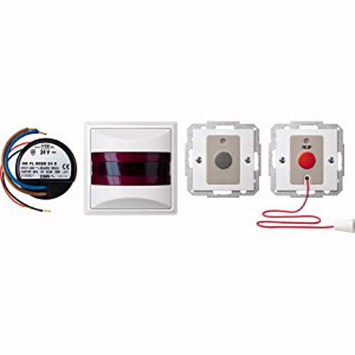 Merten MEG4849-1419 - Set WC per disabili, con alimentatore di rete per montaggio a incasso, colore: Bianco polare lucido Sys. M