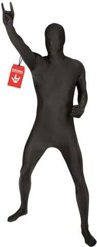 Morphsuit Full Body Costume - Black, M | Original Bodysuit for Adults & Kids | Super Stretch Suit Great for DIY Party Outfit | Halloween, Cosplay, Fancy Dress | For Men & Women