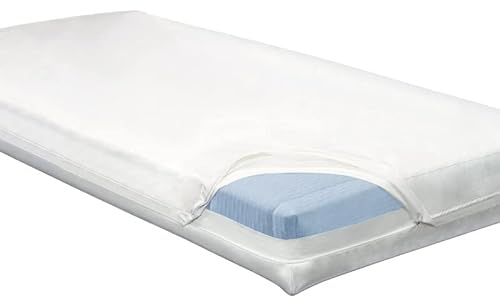 Softsan Protect Plus Matratzenbezug milbendicht 100x200x25 cm, Höhe 25 cm, Encasing, Milbenschutz für Hausstauballergiker milbenkotdicht Weiß