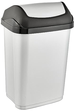 keeeper Mülleimer mit Schwingdeckel, 25 l, Swantje, Silber