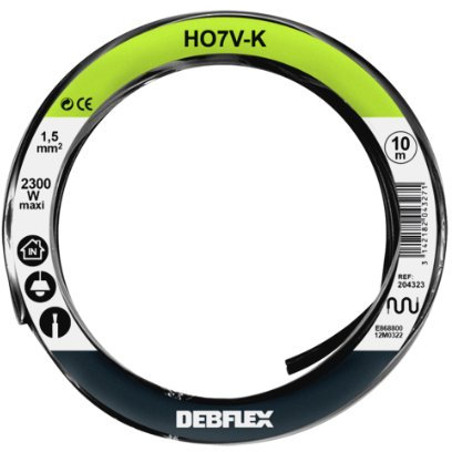 Debflex 204323 Cable Reel HO7V-K 1.5 10 m Black