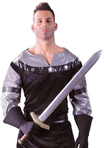 FIESTAS GUIRCA | Épée de Roi Médiéval Factice (85 cm) - Accessoire pour Costume de Chevalier, Guerrier, Prince, Reine, Carnaval, Halloween, Fêtes à Thème - Adulte Enfant - Argenté