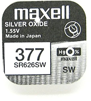 Maxell Genuine/Original Button Cells 377 / Sr626sw / Ag4 / 626 / Coin Cell/Button Cell (Ideal use for your torches, watches, calculators, cameras, remote, toys, and lots more)