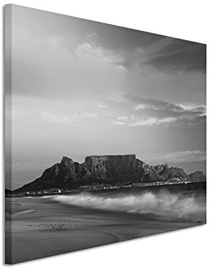 Paul Sinus Art 50x70cm Wandbild Fotoleinwand Bild in Schwarz Weiss Kapstadt Südafrika Cape Town