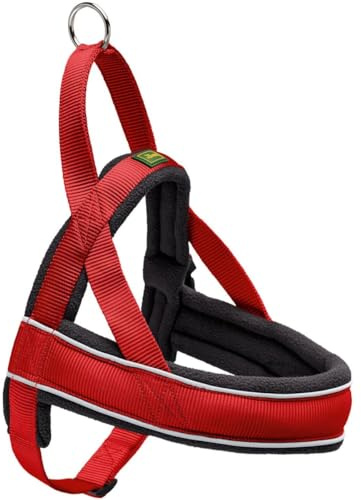 HUNTER RACING Arnés noruego para perros, nailon, reflectante, apto para abrigos, rojo,L,72 90 cm