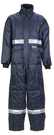 Planam 5124056 Kühl/Gefrierhaus Kühlhaus Overall, Marine/Innenfutter Rot, Größe XL