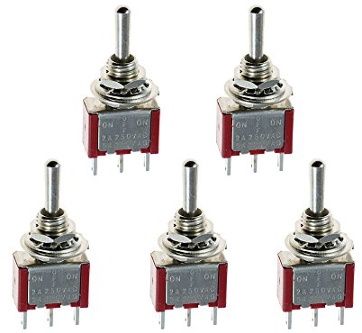 Mintice™ 5 X momentané Allumé éteint miniature interrupteur à bascule Tiret de voiture tableau de bord 3Pin