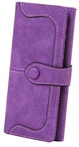 Cynure Damen vegan Leder 17 kartensteckplätze kartenhalter lang große Bifold mappe einheitsgröße lila