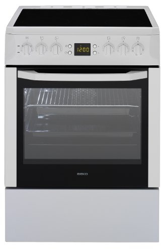 Beko CSM 67300 GW Support Plaques/A/Hauteur 85 cm/largeur 60 cm/Blanc/Air Chaud avec anneau Radiateur/3D New * Kiss cuisson/Verre de cuisson en céramique