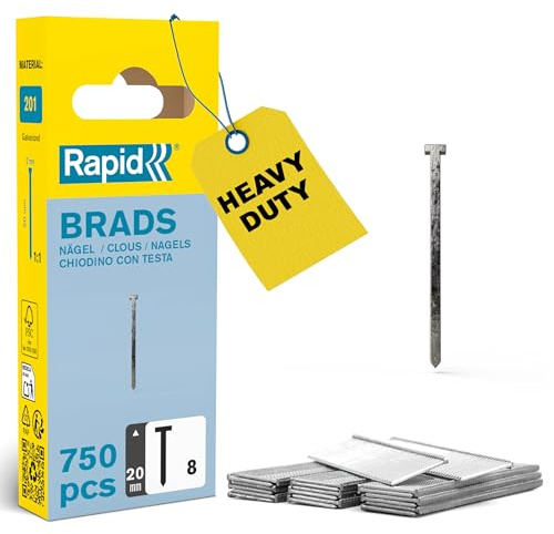 Rapid High Performance No.8 Galvanised Steel Brad Nails, Wire Length: 20 mm, 40109534 - 750 Pieces