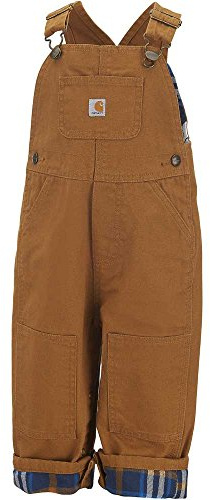 Carhartt Baby Boys' Washed Canvas Bib Overall, Carhartt Brown, 3 Months
