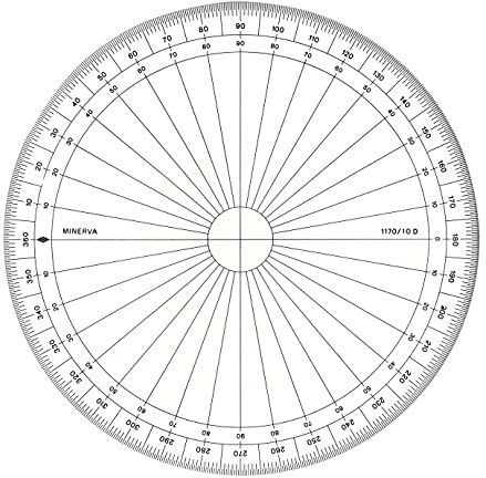 Minerva - Goniometro 360°, 10 cm, trasparente
