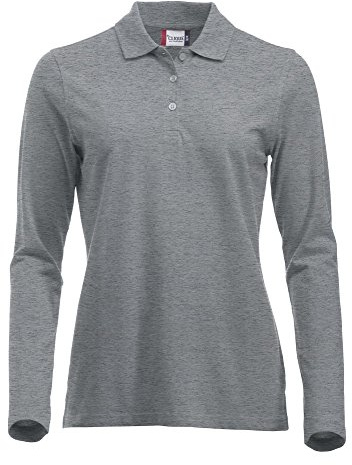 Clique Clothing, maglia a maniche lunghe classica in cotone, da donna, vestibilità moderna, da XS a XXL Grey Melange X-Large